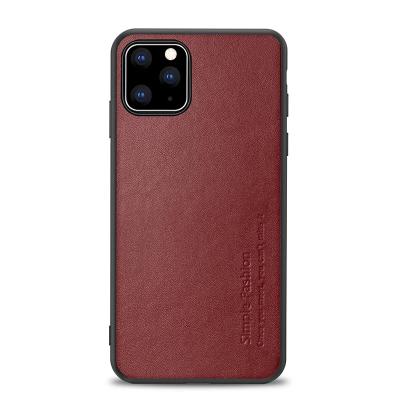 Для iPhone X Xr Xs 11 Pro Max Роскошный чехол из натуральной кожи для iPhone 7 8 Plus анти-осенняя крышка - Цвет: Red