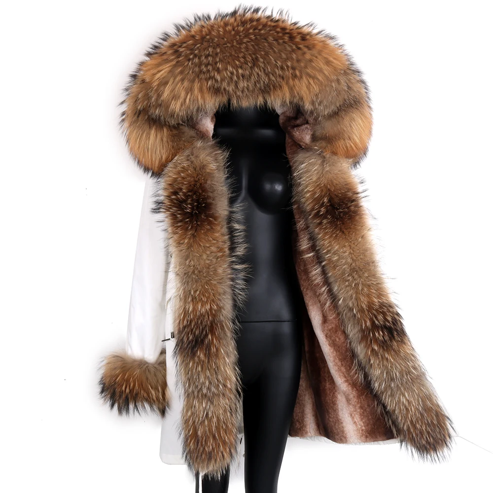 New 2022 Waterproof long Parka Winter Jacket Women Real Fur Coat Natural Fox Fur Collar Hood Warm Streetwear Detachable