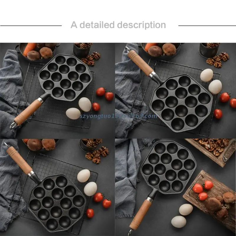 Чугунная антипригарная сковорода Takoyaki P82C для гриля/кухонная тарелка готовки |