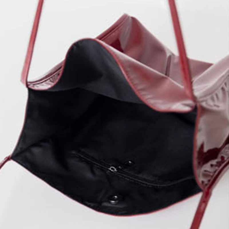 

Patent Leather Shoulder Bags For Women Fashion Luxury Designer Reflective Leather Ladies Tote Bag Large Shopper Bag Female