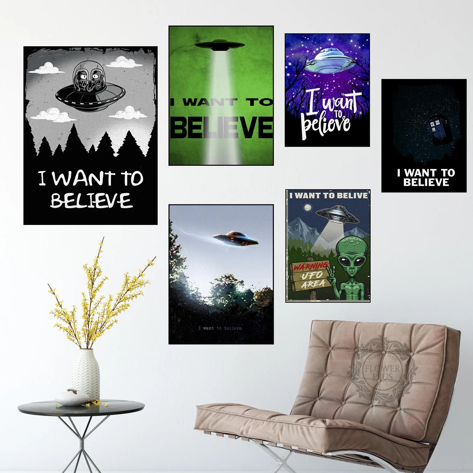 

I Want To Believe X File TV Play Canvas Prints Modern Painting Posters Wall Art Pictures For Living Room Decoration No Frame