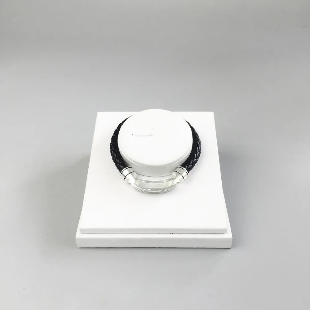 Браслеты-манжеты из плетеной кожи стерлингового серебра 925 пробы ширина 7 мм