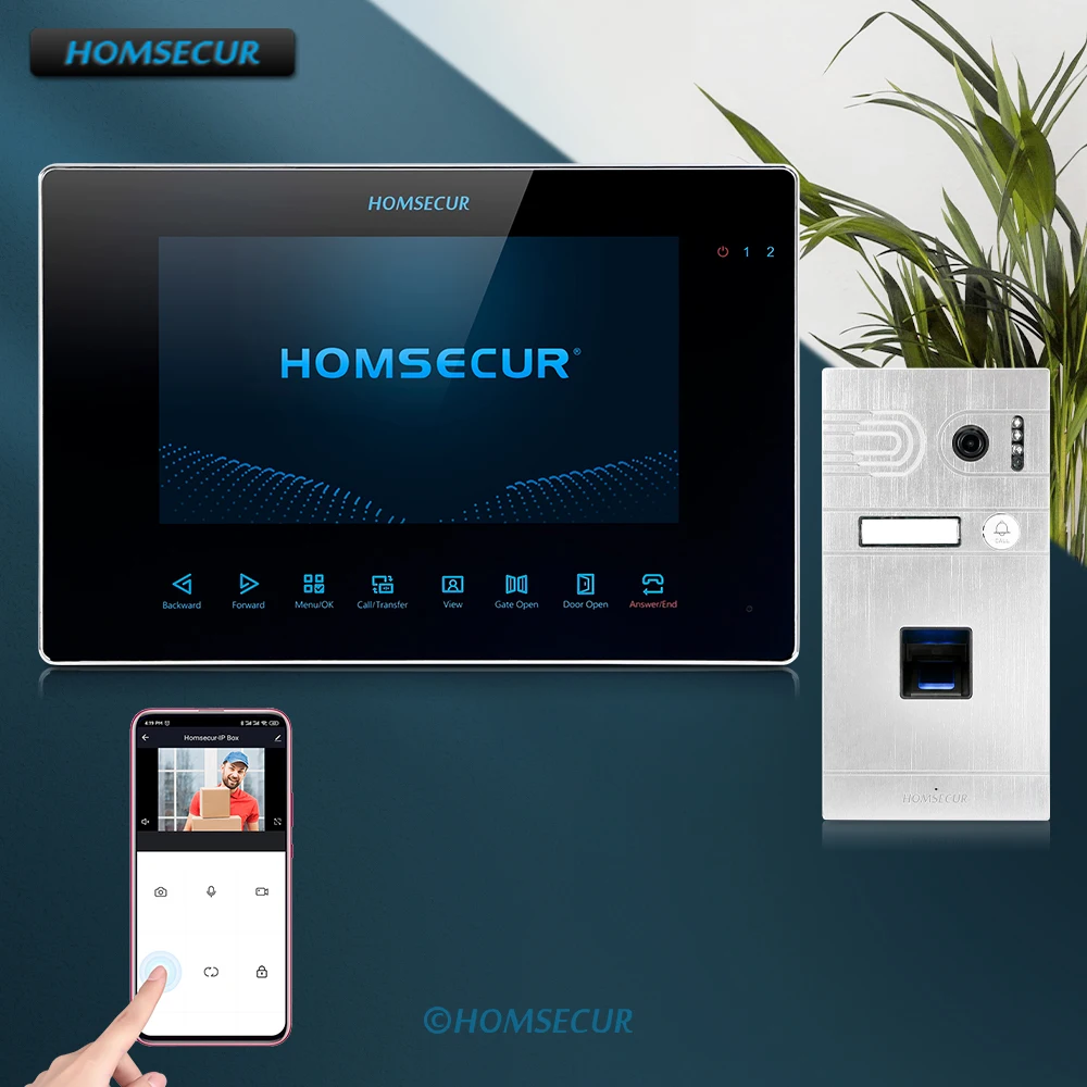 

HOMSECUR 7" Wired WIFI Video&Audio Smart Doorbell with IR Night Vision for House BC061HD-S+BM719WF-B