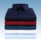 Нежелезная Классическая рубашка, приталенная деловая рубашка с длинными рукавами, Мужская модная повседневная рубашка в Корейском стиле, легкая в уходе