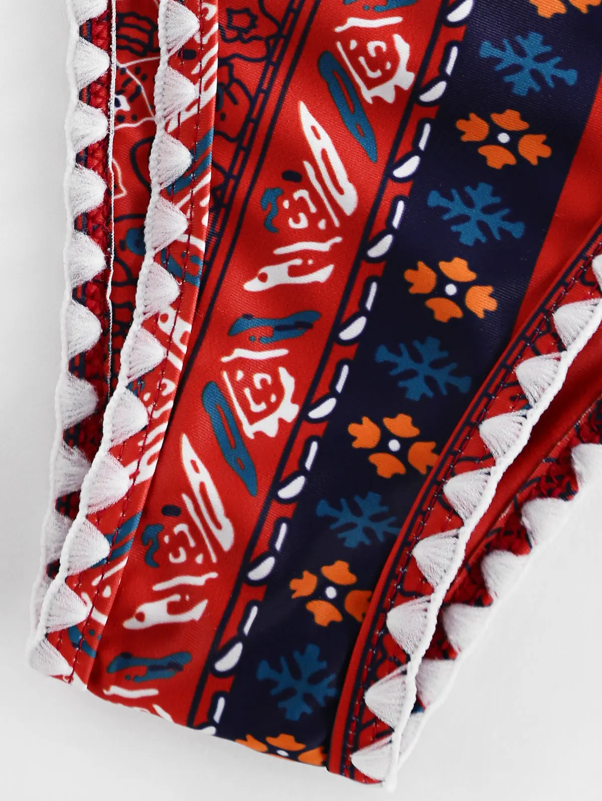 ZAFUL винтажный бохо Цветочный хлыст стежка с завязками по бокам бикини купальник