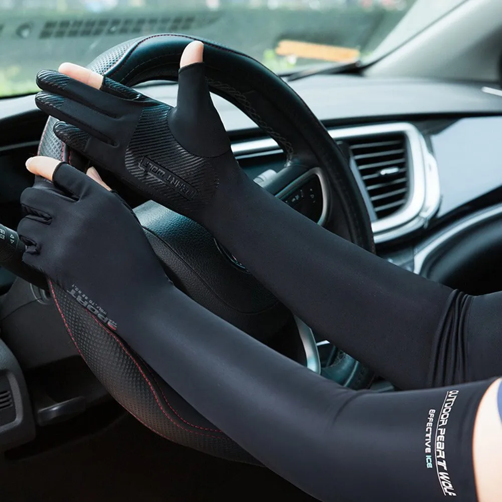 

2pcs Unisex Arm Sleeve Cover Cycling Running UV Sun Protection Arm Outdoor Ice Silk Cool Sunscreen Arm Sleeves Biking Equipment