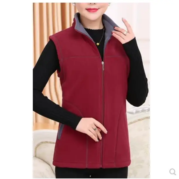 2020 Autumn Winter Vest Middle-Aged Women Plus Size Warm Fleece Womens Standing collar Vintage Coat Female 5XL LM89 | Женская одежда