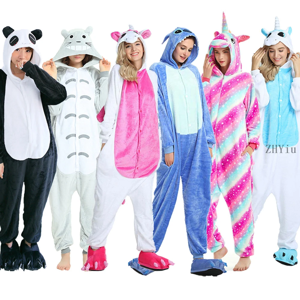 Пижамы для взрослых Сезон осень зима Фланелевая Женская одежда сна Пижама