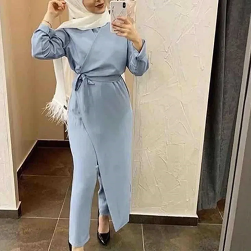 

Robe Satin Abaya Dubai Muslim Fashion Jumpsuit Dress Turkey Islam Clothing African Dresses For Women Musulman De Mode Ropa Mujer