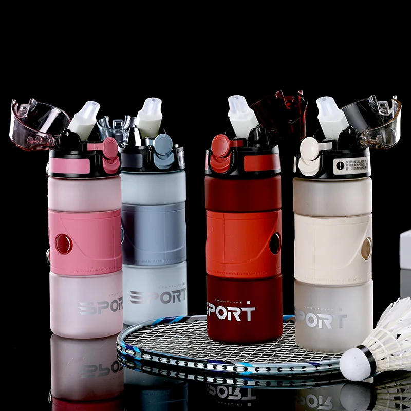 

Hot Sales Space Water Bottle Frosted Leak-proof Straw Cup Portable Outdoor Sports Mugs Large Capacity Plastic Fitness Kettle