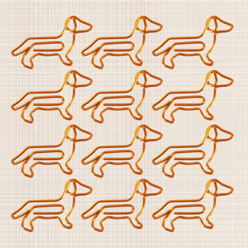 

30Pcs Golden Dachshund Paper Clips Cartoon Paper Clips Creative Customization Special-shaped Gold Paper Clips(Orange)