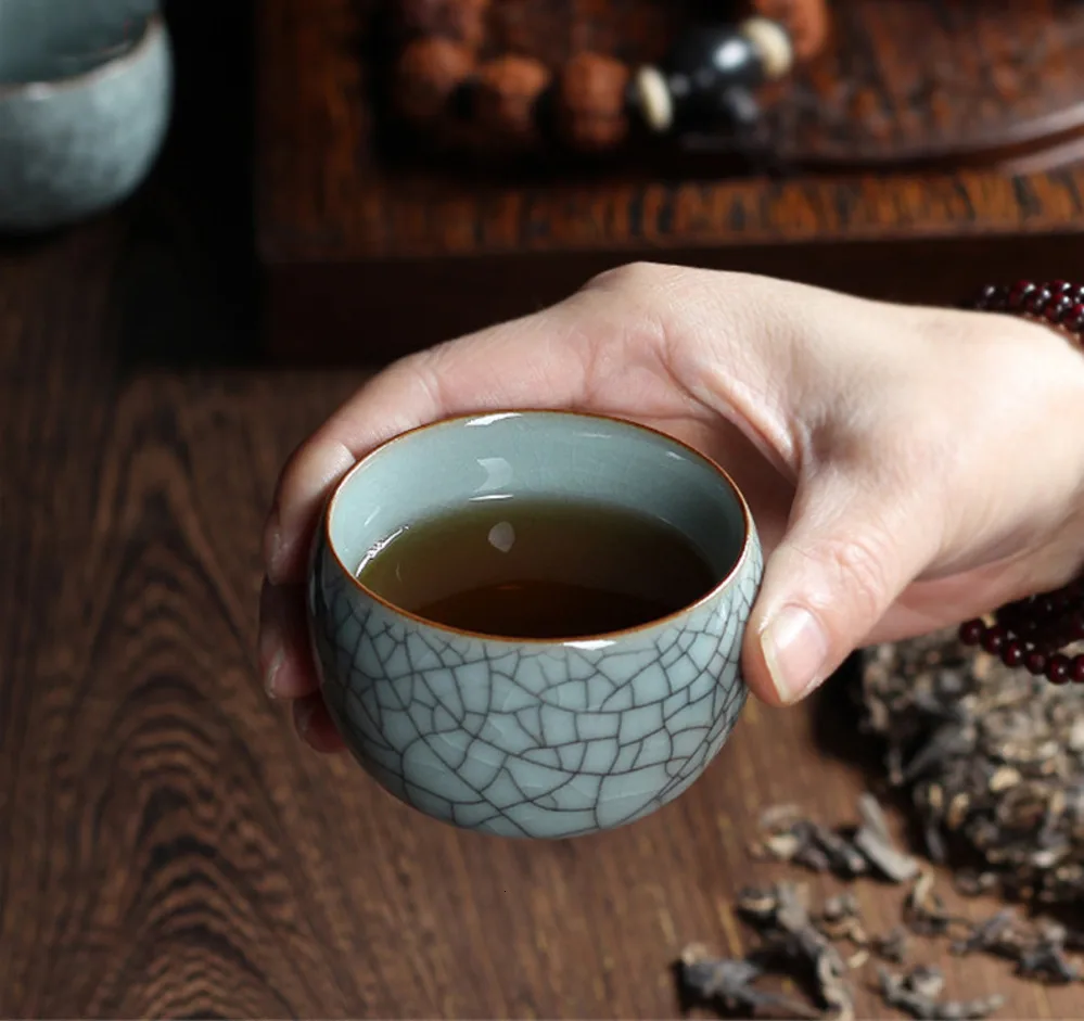 1 шт. Стаканчик из Celadon Longquan crespitate китайский фарфор эскимо кунг-фу китайский чай игра