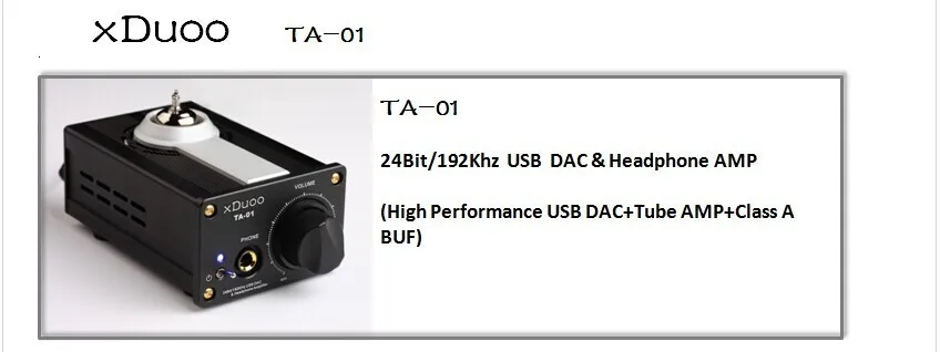 AK XDUOO TA-01 Hifi 24 бит/192 кГц USB ЦАП+ трубка усилитель для наушников трубка, усилитель мощности класса A буферный усилитель