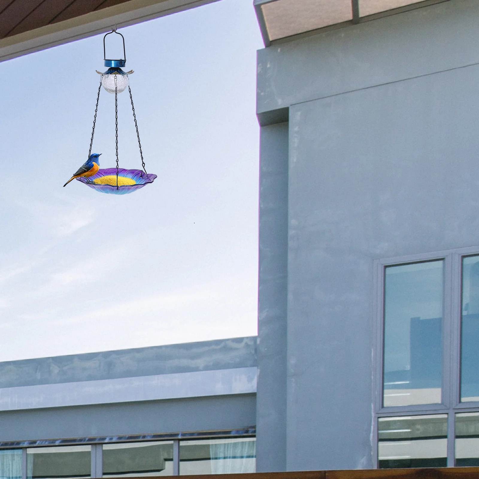 

Solar Energy Bird Feeder Waterproof Solar Light Wild Lotus Hanging Tray Solar Lantern For Outdoors Garden Flower Seed Tray