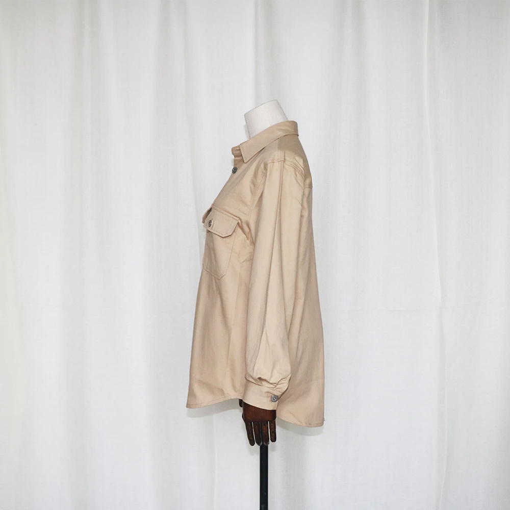 Новая Женская Толстая блузка-карго с длинным рукавом винтажная Свободная