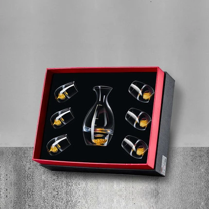 C 1 Separator 6 Cups 24K из золотой фольги Кристальный водка Spirit Sake Винный Графин Набор стаканов по-прежнему Destilador Moonshine аксессуары Decantador De Vino - Цвет: C 1 Separator 6 Cups