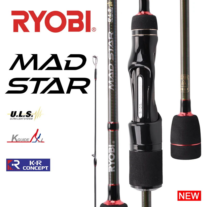 Offerte RYOBI MAD STAR Spinning Canna Da Pesca UL Lure Rod Canna Da Pesca In Fibra Di Carbonio Fuji A Rings 1.5-8GR Peso Esca 1.85-2.07M Canna Da Pesca