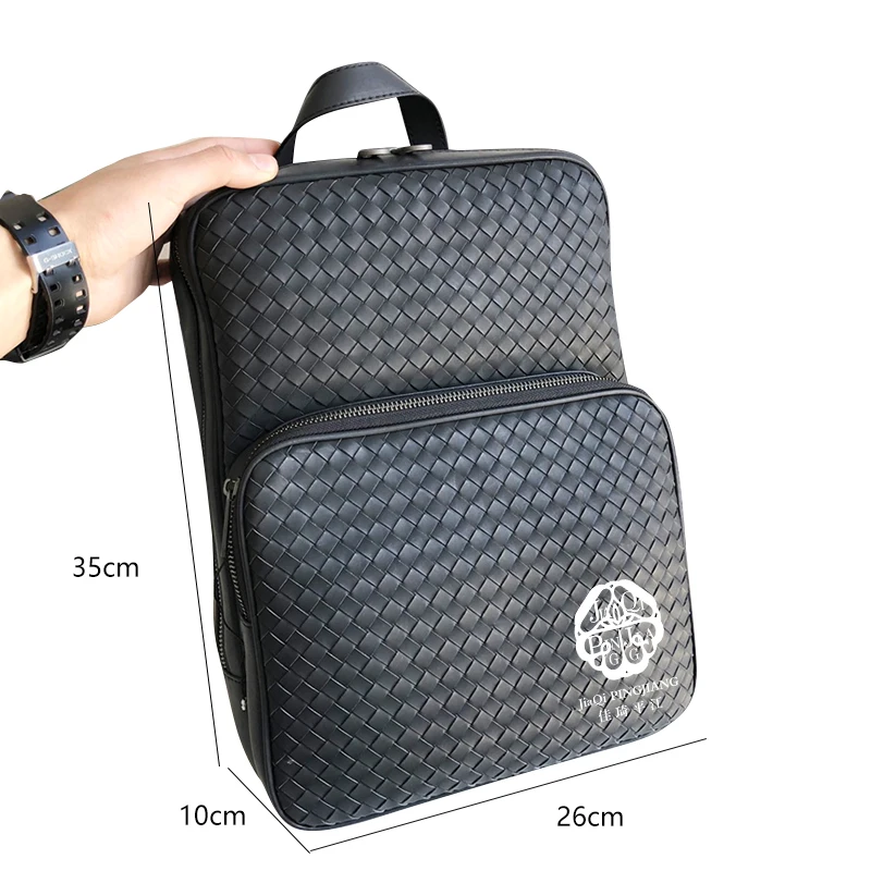 

Italy lvrvbv 2022 new cowhide hand woven men's backpack men's fashion trend leisure travel bag leather large capacity Backpack