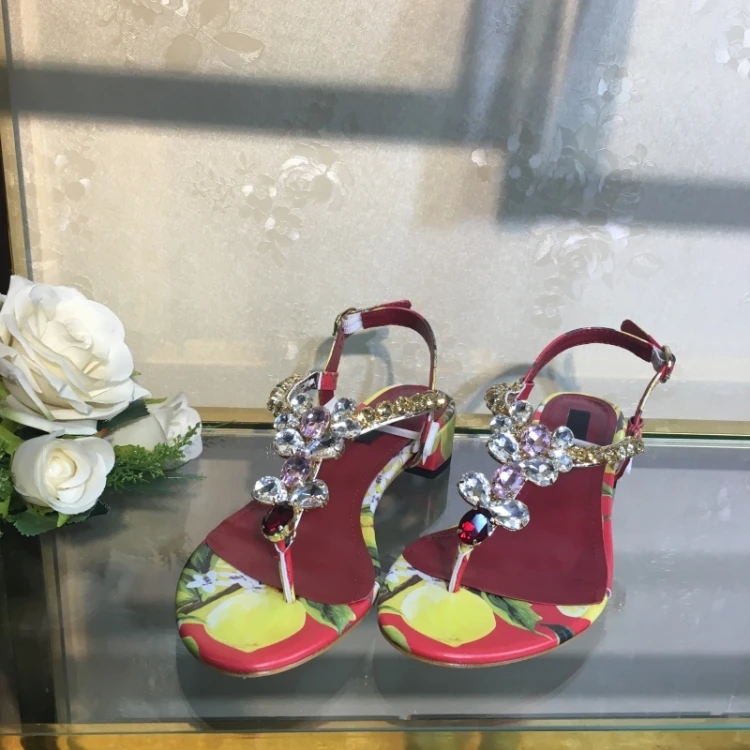 Женские босоножки на среднем каблуке летние пляжные туфли с открытым носком и