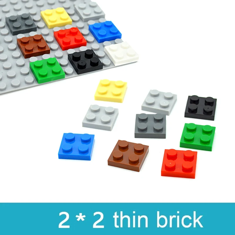 Thin Figures Bricks 2x2 Dots Multiple color DIY Educational Creative Size Bulk Set Building Blocks Compatible Classic Parts | Игрушки и