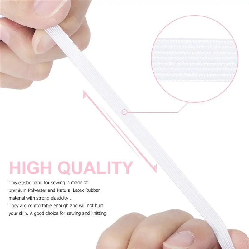 Эластичные ленты 3-12 мм пояс для одежды белый черный высокая эластичность 5/10