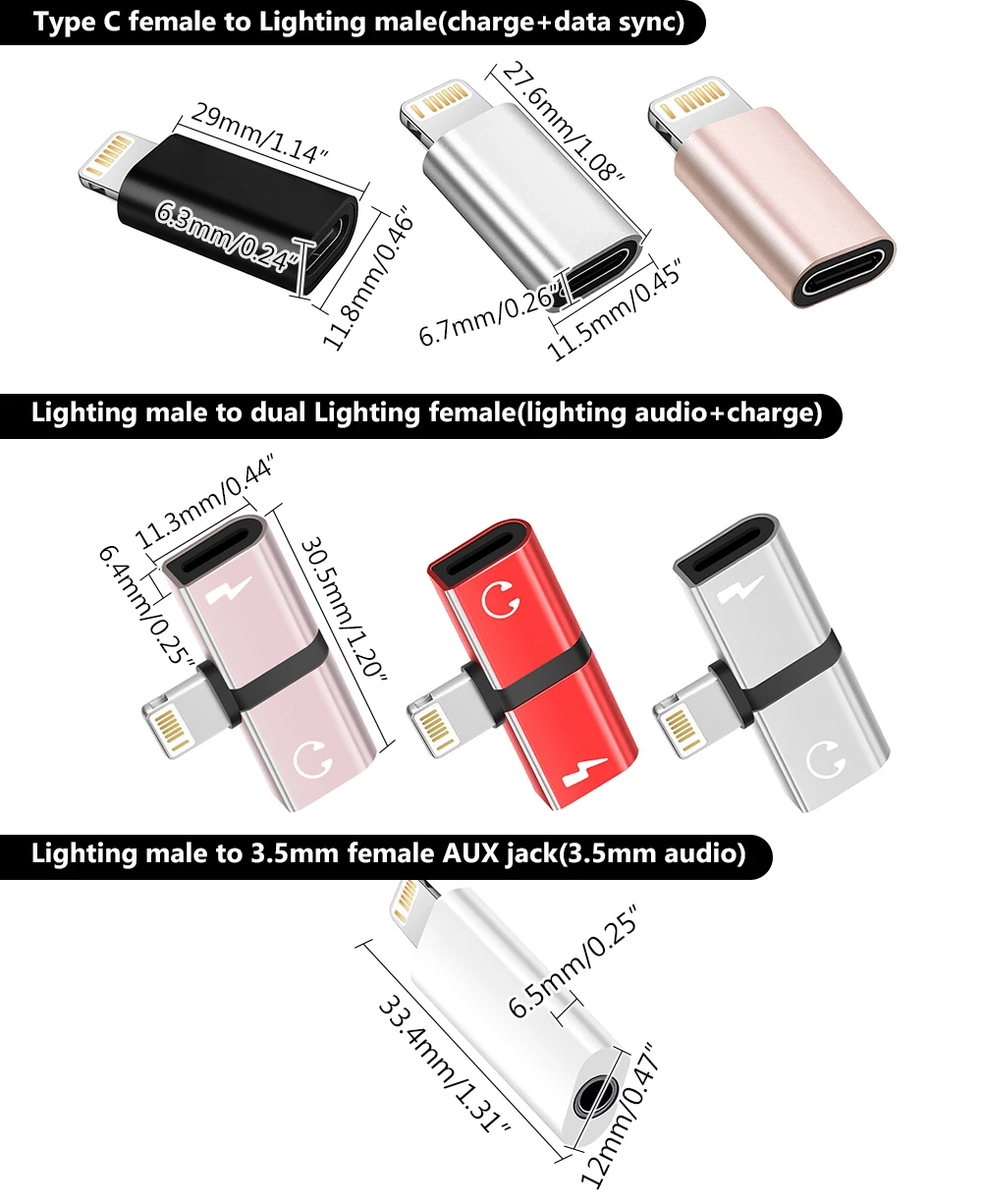 Адаптер Lighting To AUX 3 5 мм разъем для наушников USB C к адаптеру Adapter Dual IPhone X XS 7 8 11 Plus |