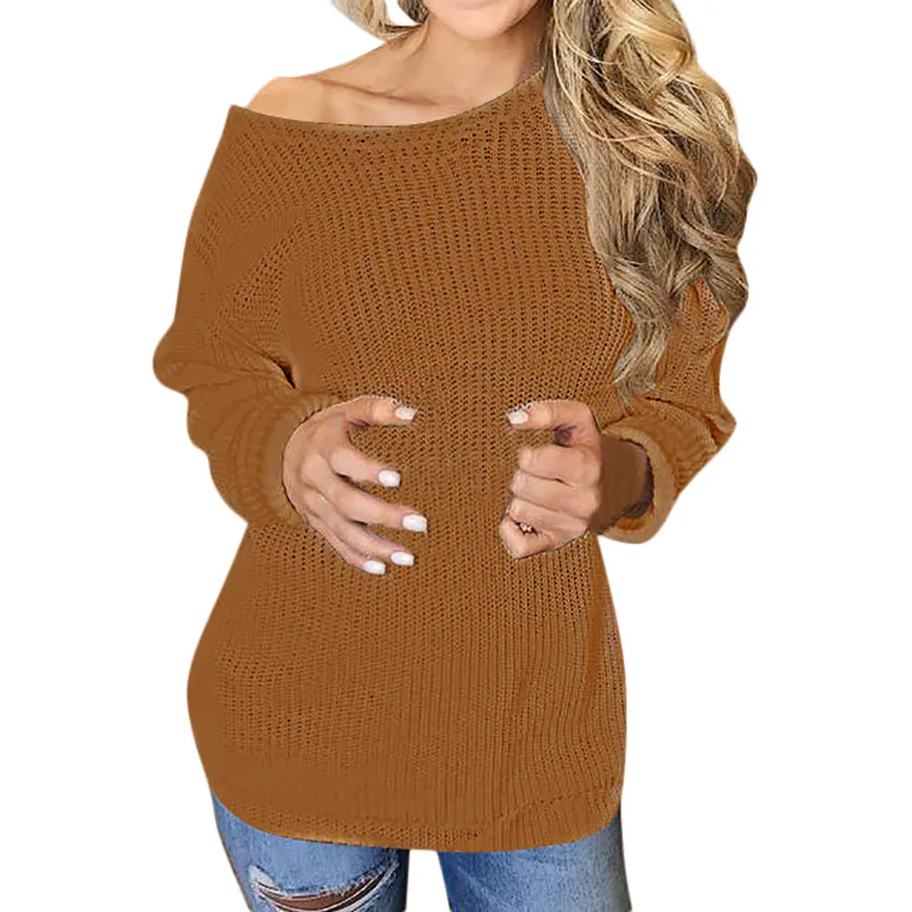 SAGACE осенне-зимний Свитер оверсайз вязаный пуловер с круглым вырезом