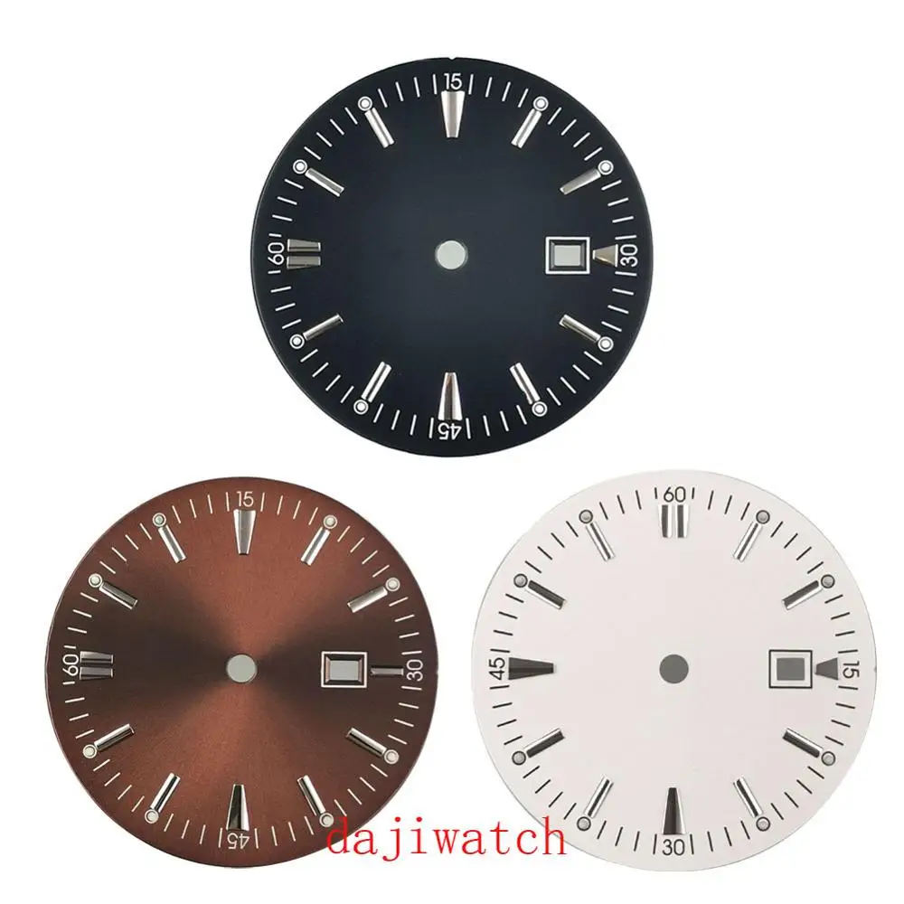 

35mm Bliger watch Dial fit Miyota 8205/8215/821A,Mingzhu 2813/3804,ETA 2836/2824 movement watch case Black round dial