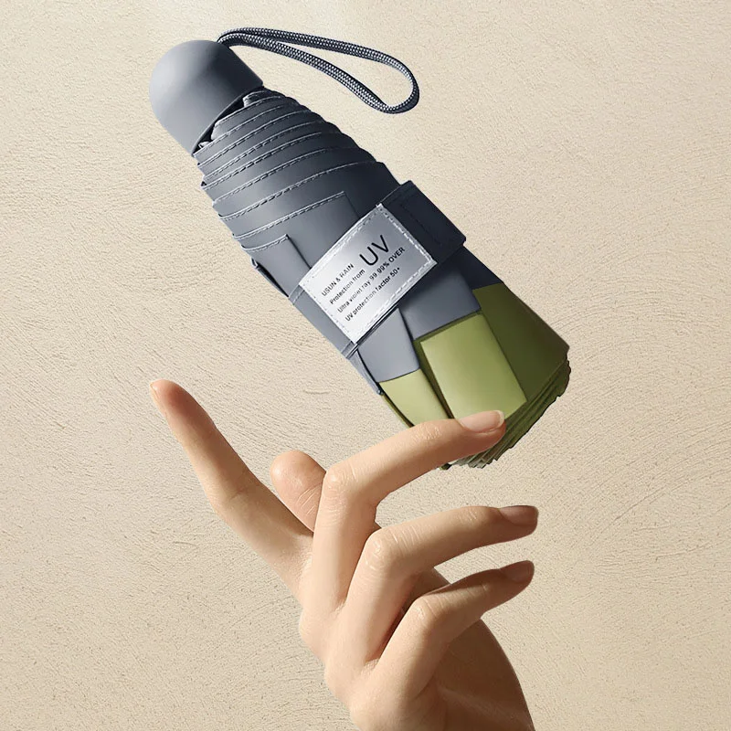 

8-Ribbon Mini-umbrella Windproof anti-Uve protection 5 foldable umbrella Portable travel Rain Women umbrella Pocket children