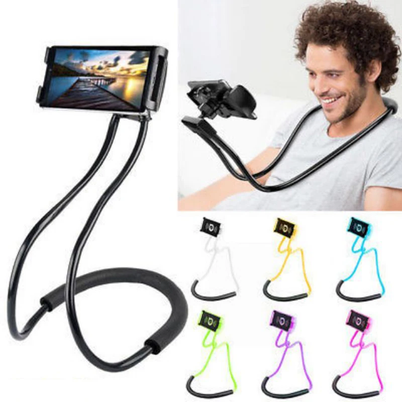 

Vmonv Flexible Mobile Phone Holder for iPhone x 11 8 Huawei Samsung Xiaomi Hanging Neck Lazy Necklace Tablet Phone Support Mount