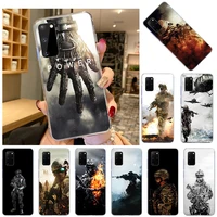 power army soldier soft case for samsung galaxy s21 ultra s20 fe 5g s10 lite s8 s9 note 20 10 plus 9 8 tpu silicone phone cover