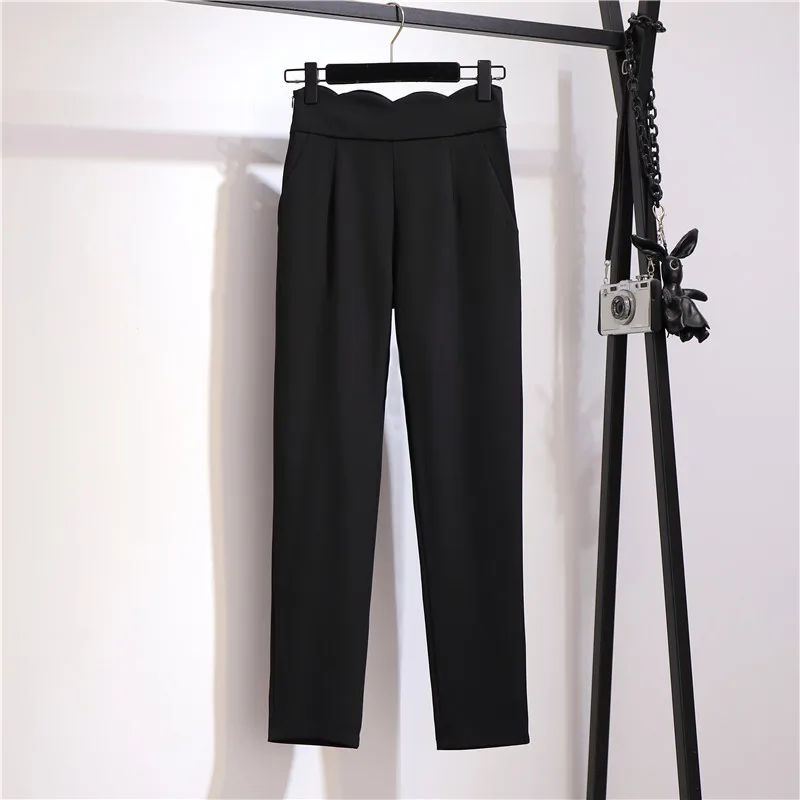 

Костюмные брюки женская осенняя одежда 2021 новые брюки свободные с высокой талией Профессиональный Рабочий костюм брюки свободные зауженны...