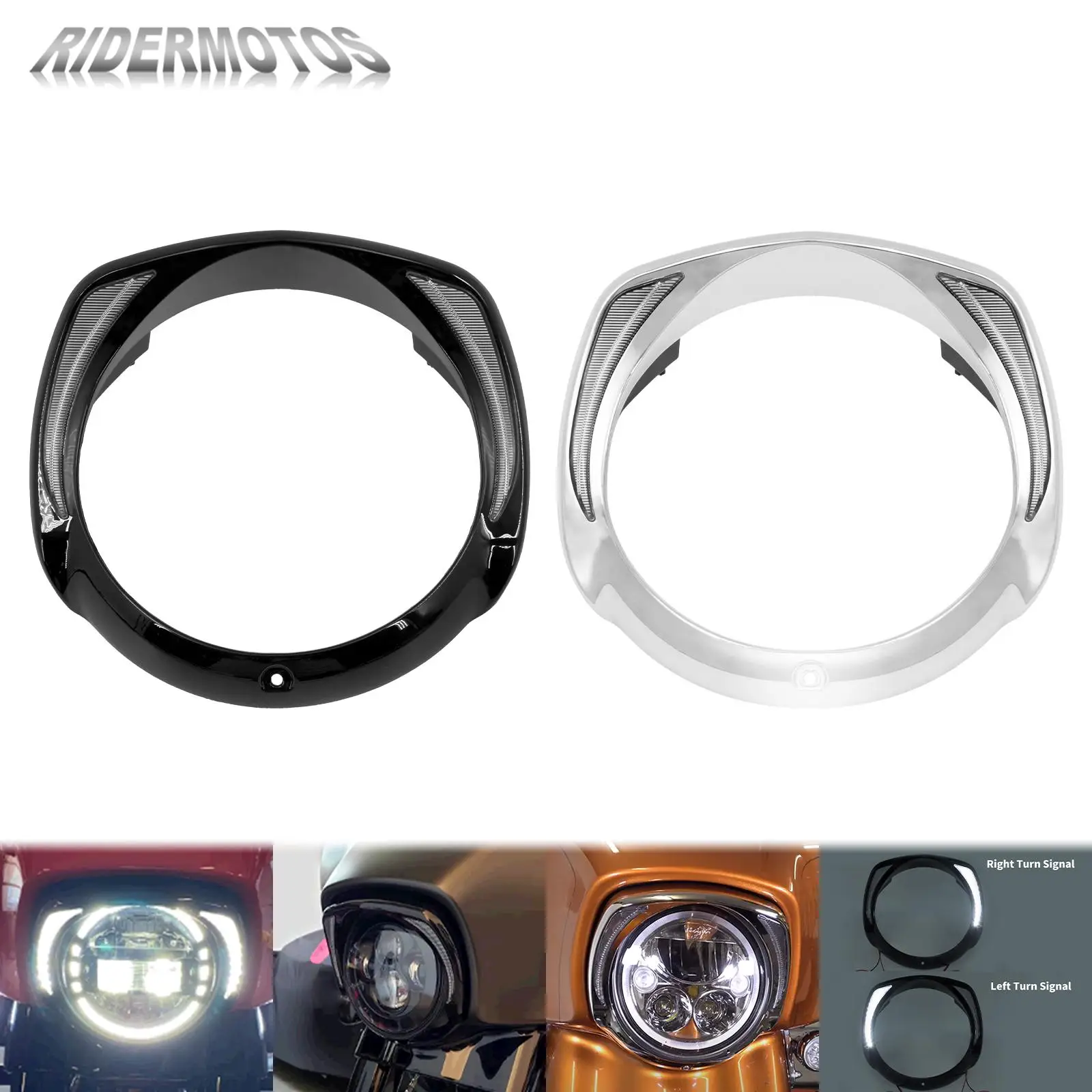 

Motorcycle 7-Inch Headlight Bezel Trim Ring For Harley Touring Street Glide Road King Electra Tri Glide FLHR FLHX FLTXR 2014-Up