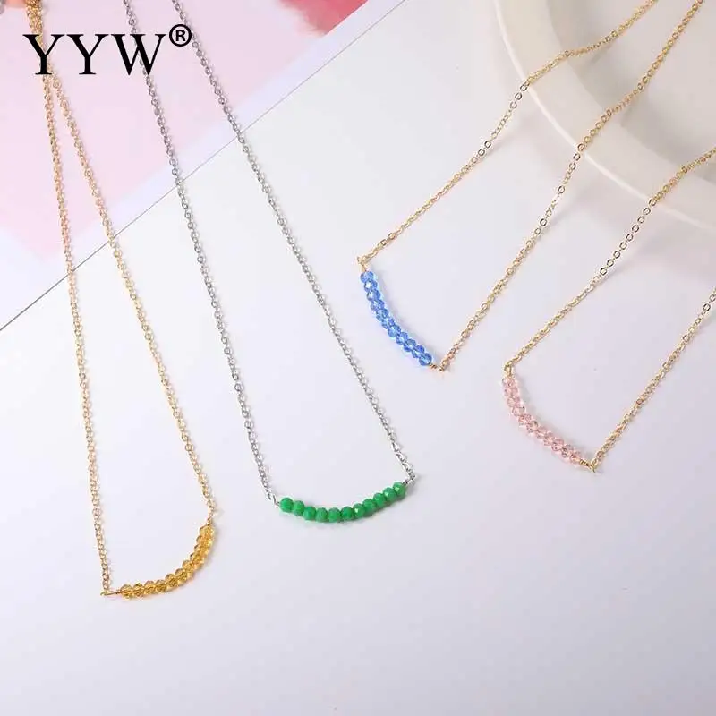 Несколько видов цинкового сплава ожерелье со стеклянными бусинами Европейский