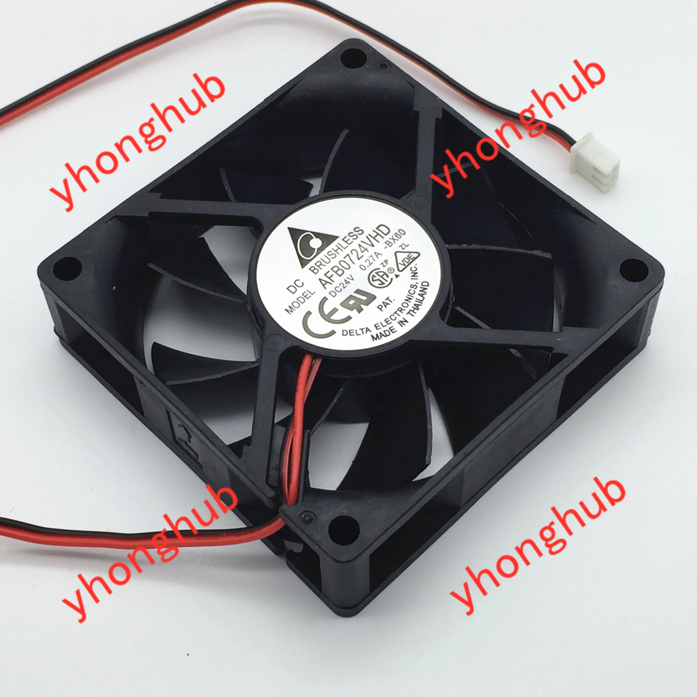 Охлаждающий вентилятор для сервера Delta Electronics AFB0724VHD BX60, постоянный ток 24 В, 0,27a, 70x70x20 мм, 2 провода