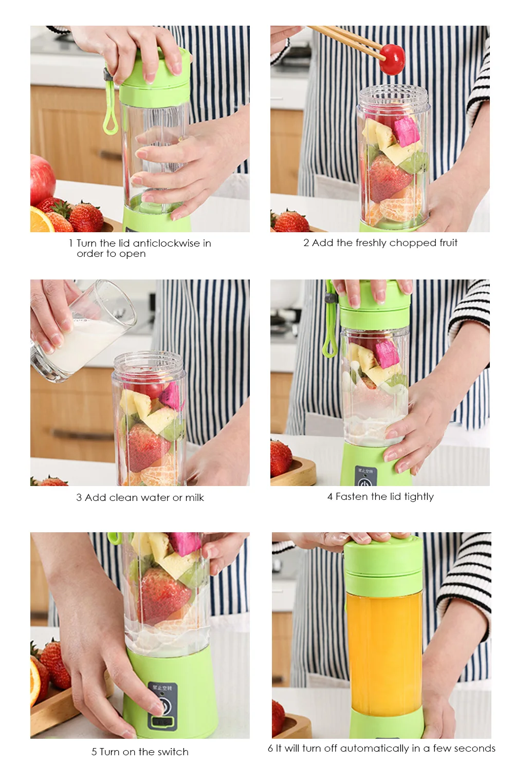 

Portable Blender USB Mixer Electric Juicer Machine Smoothie Blender Mini Food Processor Personal Blender Cup Juice Blenders