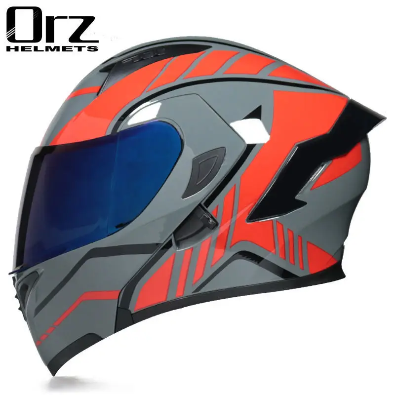 

Мотоциклетные шлемы на все лицо, откидные, АБС, сертификация casco, 2 подарка