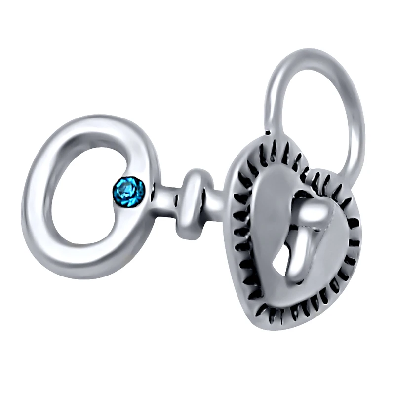 Посеребренная Подвеска в виде замка сердца и ключа Шарм-бусина подходит для