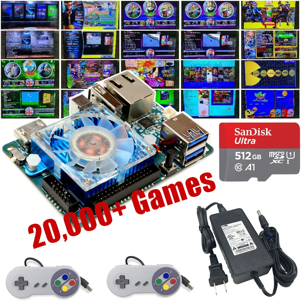 Новинка ODROID XU4 512 ГБ Ora v1.65 Retropie эмуляционная станция полный комплект Plug and Play Sega Saturn