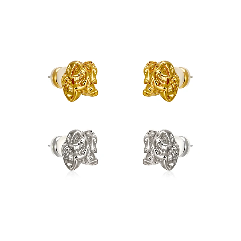 

Minimalist design special shape hand-crafted molten rock stud earrings s925 fashion matching earrings for women's fashion