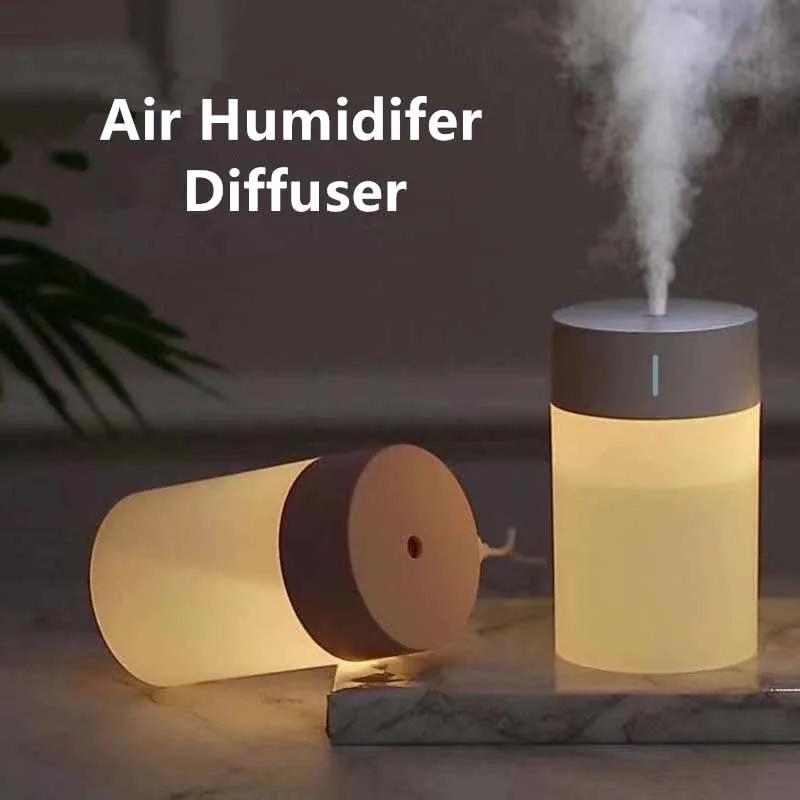 

260ML Air Humidifier Ultrasonic Mini Aromatherapy Diffuser Portable Sprayer USB Essential Oil Atomizer LED Lamp for Home Car