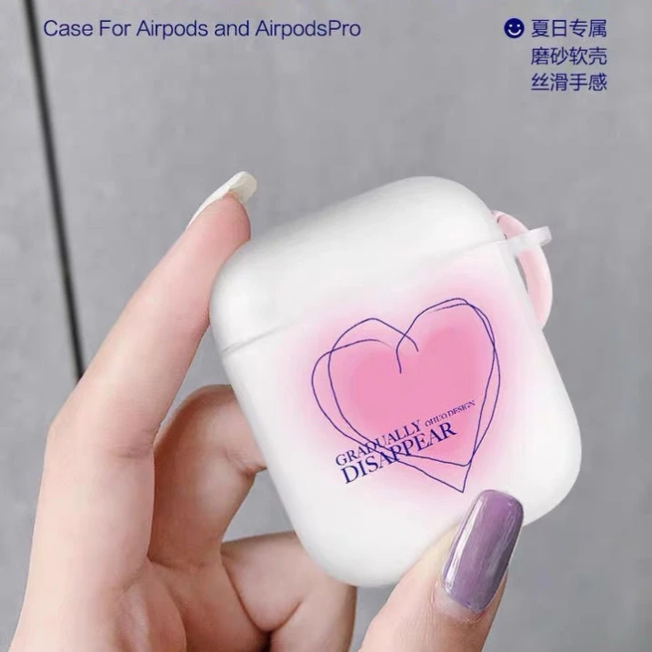 

For AirpodsPro Case Earphone Protective Cover Cute Love Gradient Colorful Transparen TPU Apple Airpod Cases Cover Airpods 2 Case