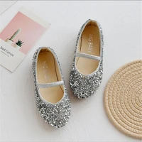 silver girls kids summer crystal sandals glitter children shoes princess jelly shoes non slip soft bottom party dance shoes