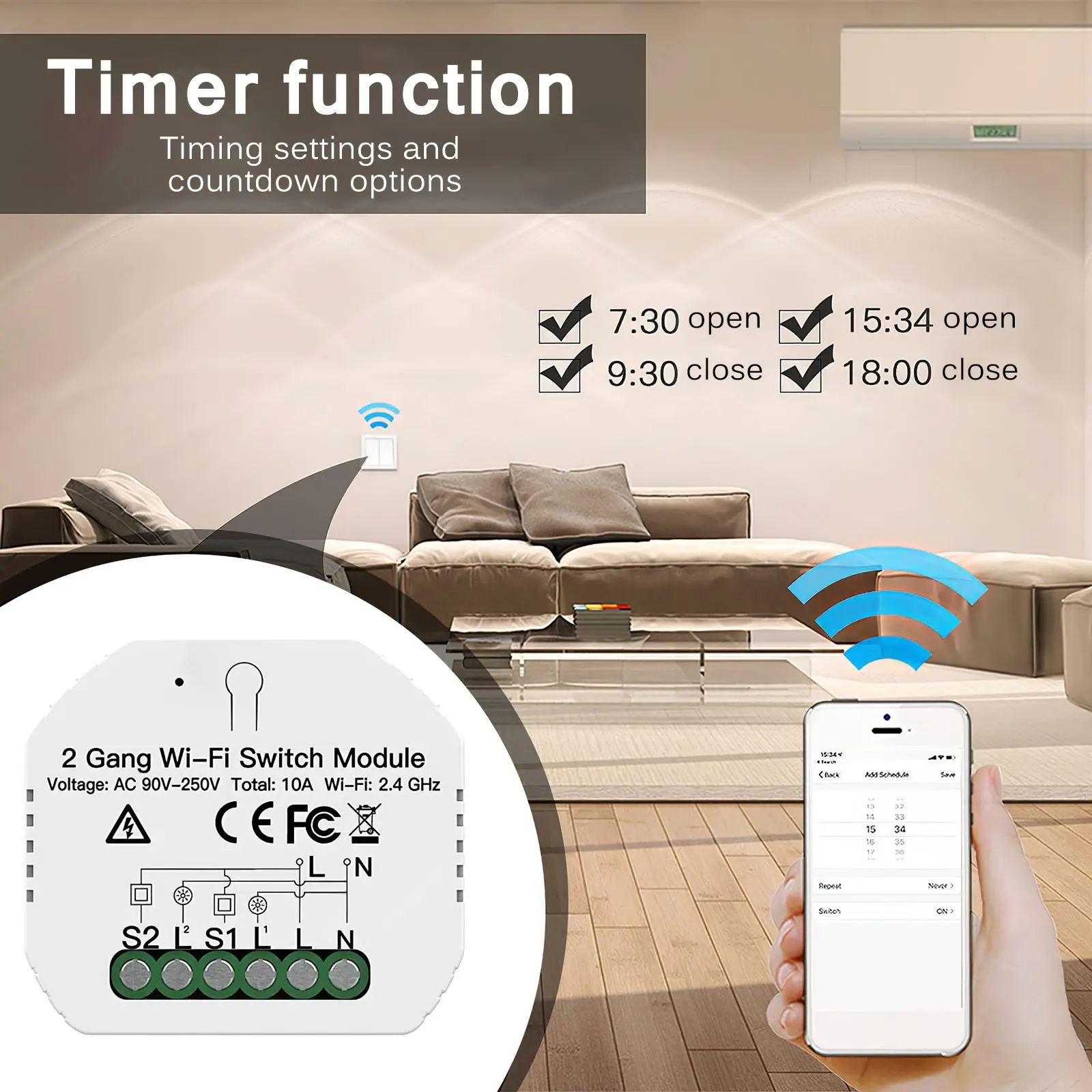 

Wi-Fi-переключатель, бытовая техника, таймер