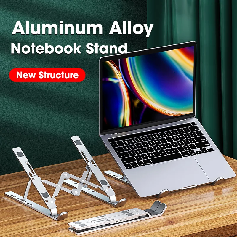 

Laptop Stand Aluminum Alloy Portable Adjustable Foldable Support Base Notebook Stand For Macbook Pro Lapdesk PC Computer Holder