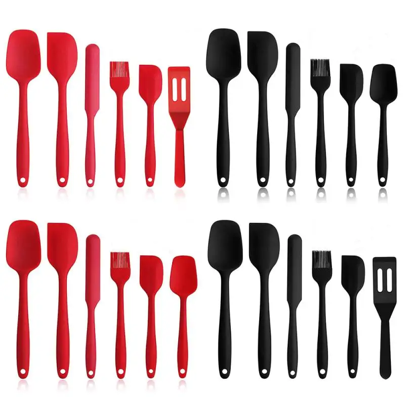 

6 Piece Silicone Pastry Spatula Set Non-Stick Rubber Spatula Set Heat-Resistant Spatula Kitchen Utensils Set For Baking New Hot