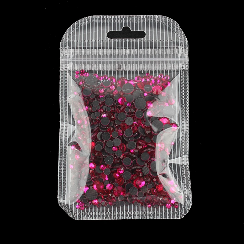 Dk Pink Смешанный размер горный хрусталь 1200 шт./пакет исправление горный хрусталь для DIY вакуумные пакеты для одежды обувь сумка Украшение - Цвет: Dk Pink