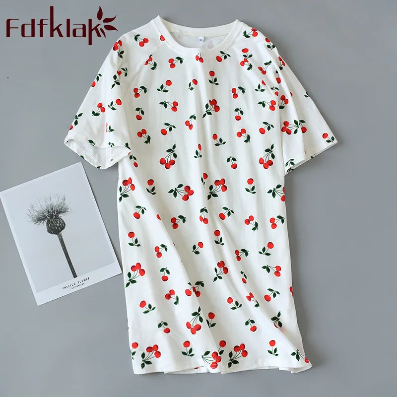 Летняя новая ночная рубашка для женщин Ночная одежда нижнее белье хлопковая сна