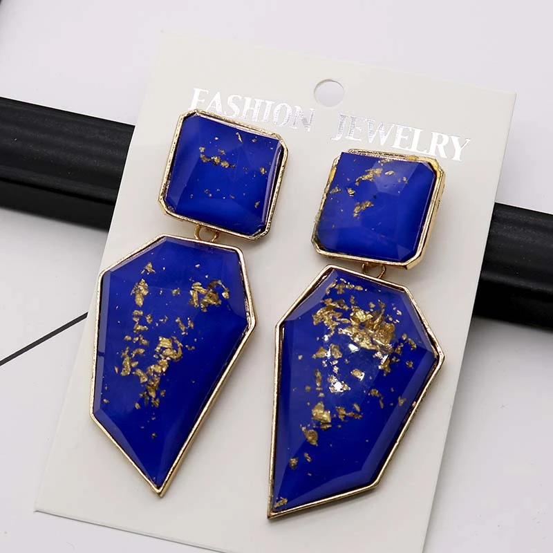 Большие серьги золотые акриловые бижутерия в богемном стиле эффектные Женские