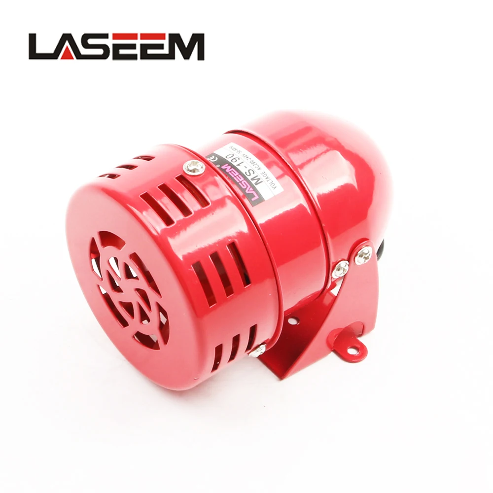 AC 220V 110V DC 12V 24V 110DB красный Мини Металл моторная Сирена Промышленные Звуковая сигнализация электрической защиты от кражи MS-190